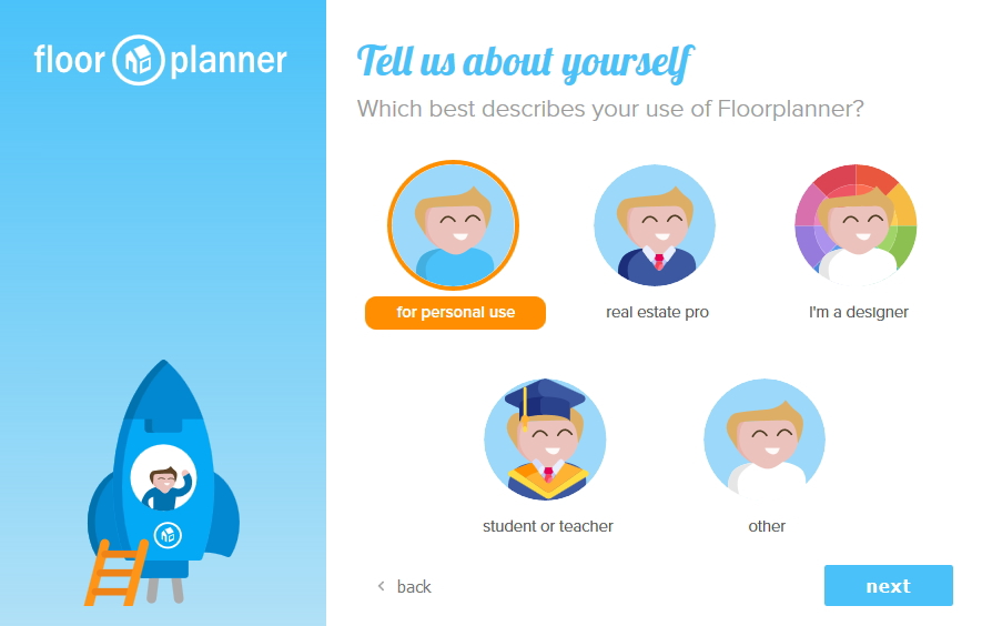 floor planner ユーザーステータスの選択