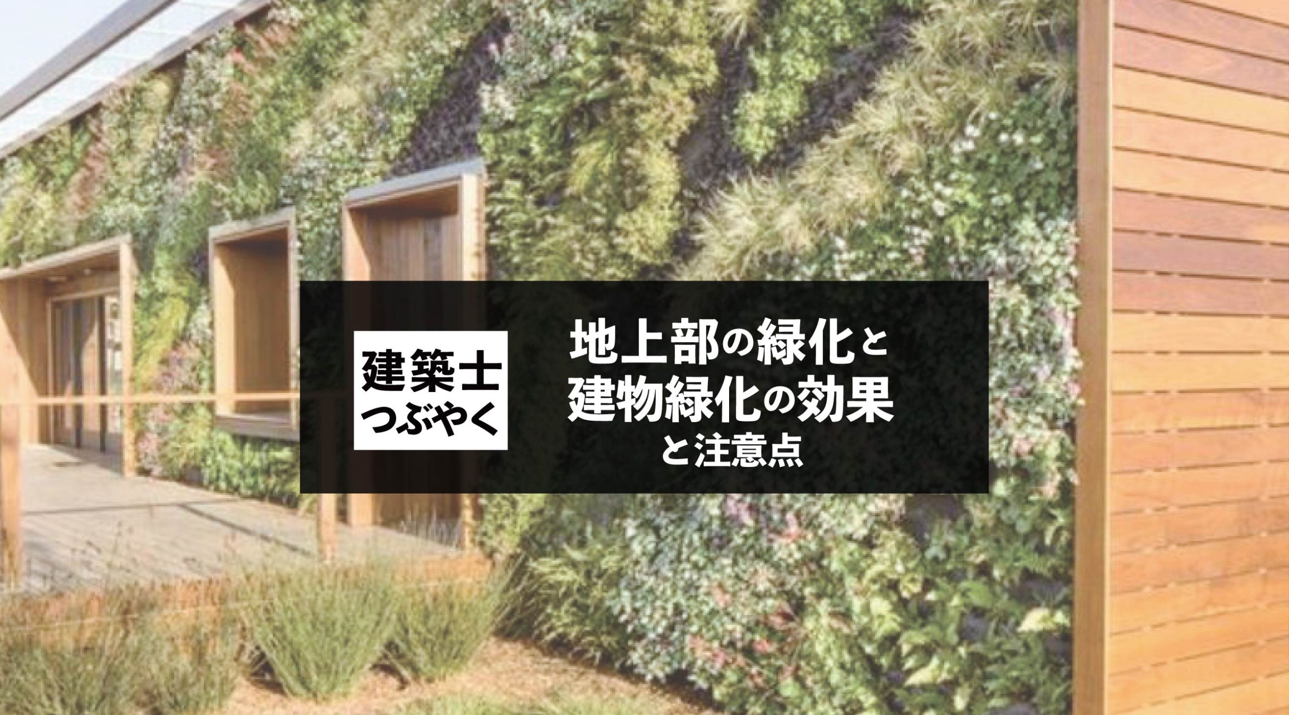 建築士つぶやく 地上部の緑化と建物緑化の効果と注意点。